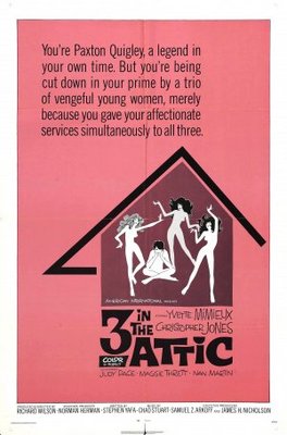 Three in the Attic movie poster (1968) wood print