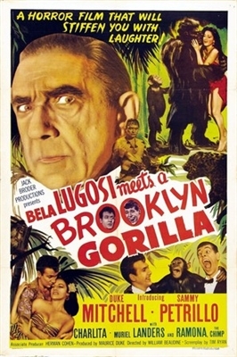 Bela Lugosi Meets a Brooklyn Gorilla movie posters (1952) wood print