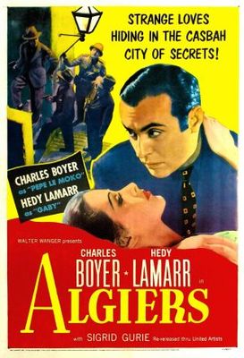 Algiers movie poster (1938) wood print