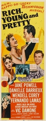 Rich, Young and Pretty movie posters (1951) wood print