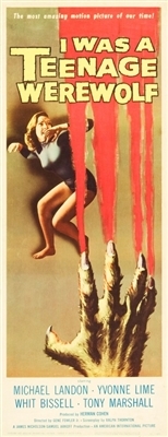 I Was a Teenage Werewolf movie posters (1957) wood print