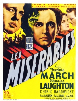 Les misérables movie poster (1935) wooden framed poster
