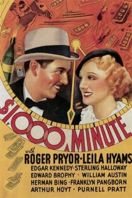 1,000 Dollars a Minute movie posters (1935) canvas poster