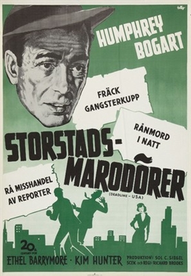 Deadline - U.S.A. movie posters (1952) wood print