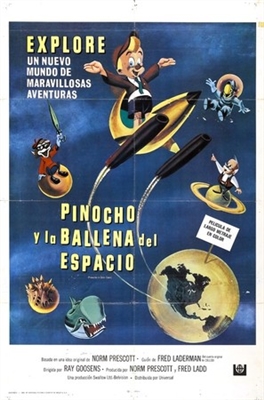Pinocchio in Outer Space movie posters (1965) poster with hanger