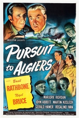 Pursuit to Algiers movie posters (1945) tote bag