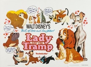 Lady and the Tramp movie posters (1955) wooden framed poster