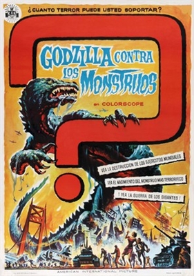 Mosura tai Gojira movie posters (1964) wood print