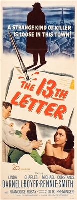 The 13th Letter movie posters (1951) canvas poster