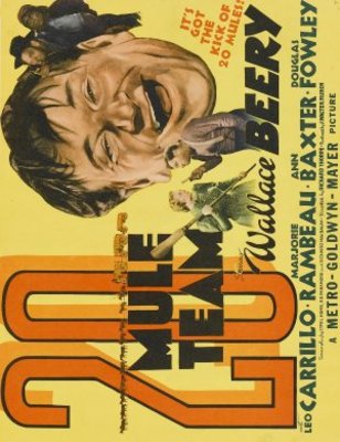 20 Mule Team movie poster (1940) poster with hanger