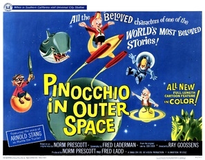 Pinocchio in Outer Space movie posters (1965) wooden framed poster