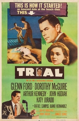 Trial movie posters (1955) wood print