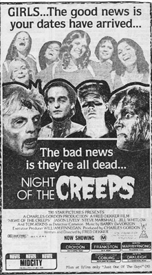 Night of the Creeps movie posters (1986) t-shirt