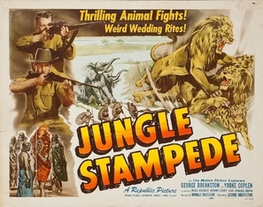 Jungle Stampede movie posters (1950) wood print