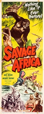 Savage Africa movie posters (1950) wood print