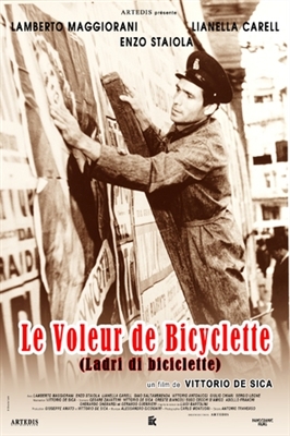 Ladri di biciclette movie posters (1948) wooden framed poster