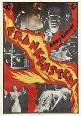 Frankenstein movie posters (1931) wood print