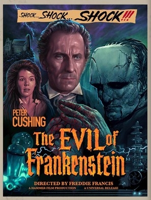 The Evil of Frankenstein movie posters (1964) wooden framed poster