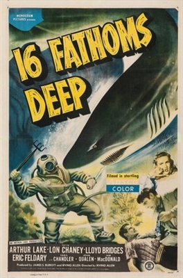16 Fathoms Deep movie posters (1948) pillow