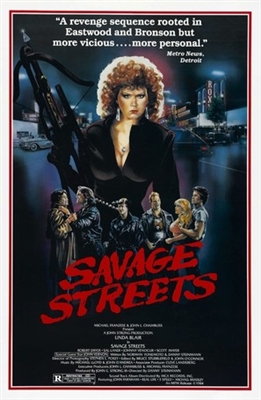Savage Streets movie posters (1984) wooden framed poster