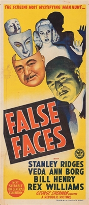 False Faces movie posters (1943) metal framed poster