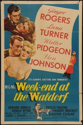 Week-End at the Waldorf movie poster (1945) wood print