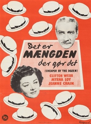 Cheaper by the Dozen movie posters (1950) mug