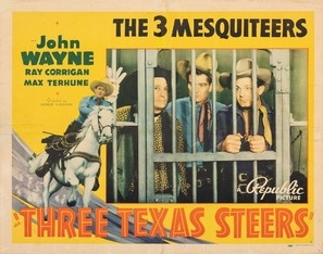Three Texas Steers movie posters (1939) wood print