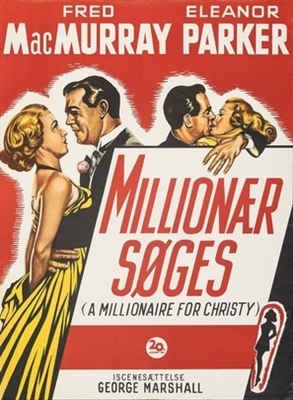 A Millionaire for Christy movie posters (1951) wood print