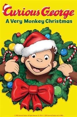 Curious George: A Very Monkey Christmas movie posters (2009) metal framed poster