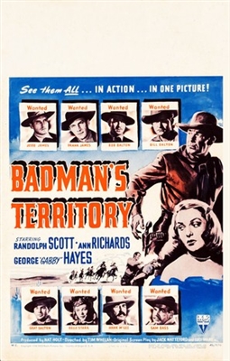 Badman's Territory movie posters (1946) wood print