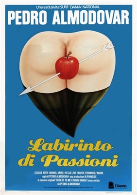 Laberinto de pasiones movie posters (1982) wood print
