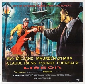 Lisbon movie posters (1956) pillow