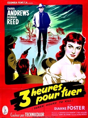 Three Hours to Kill movie posters (1954) wood print