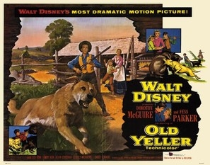 Old Yeller movie posters (1957) wood print