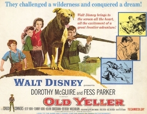 Old Yeller movie posters (1957) wood print