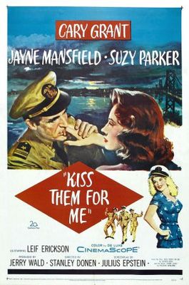 Kiss Them for Me movie poster (1957) metal framed poster