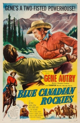 Blue Canadian Rockies movie poster (1952) wood print