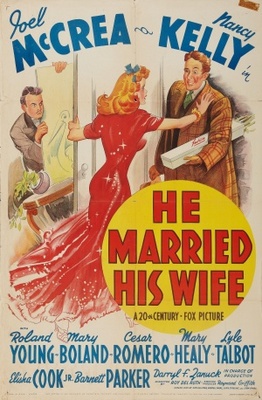 He Married His Wife movie poster (1940) poster with hanger