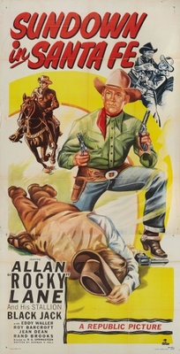 Sundown in Santa Fe movie poster (1948) wood print