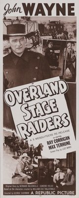 Overland Stage Raiders movie poster (1938) canvas poster