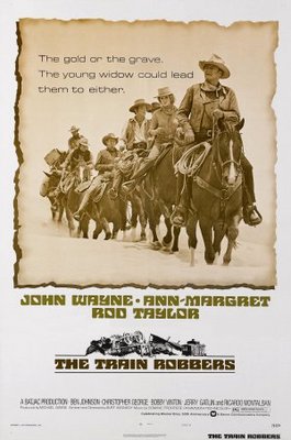 The Train Robbers movie poster (1973) wooden framed poster