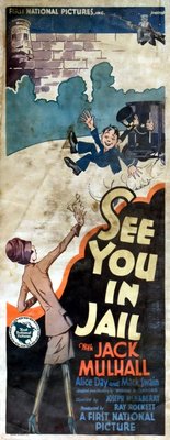 See You in Jail movie poster (1927) metal framed poster