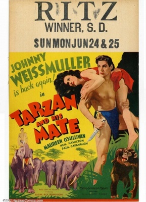 Tarzan and His Mate movie poster (1934) metal framed poster