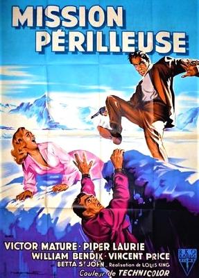 Dangerous Mission movie posters (1954) wood print