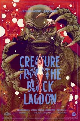 Creature from the Black Lagoon movie posters (1954) wood print