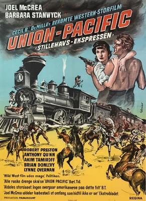 Union Pacific movie posters (1939) wood print