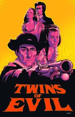 Twins of Evil movie posters (1971) wooden framed poster