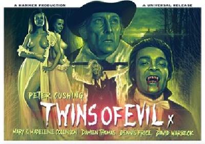 Twins of Evil movie posters (1971) wood print