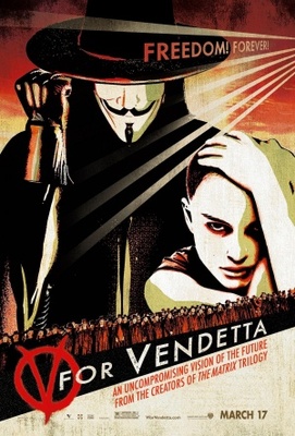 V For Vendetta movie poster (2005) wood print